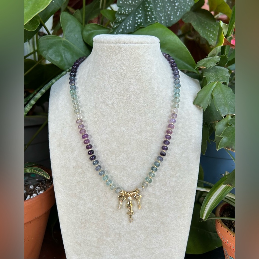 Rainbow fluorite necklace